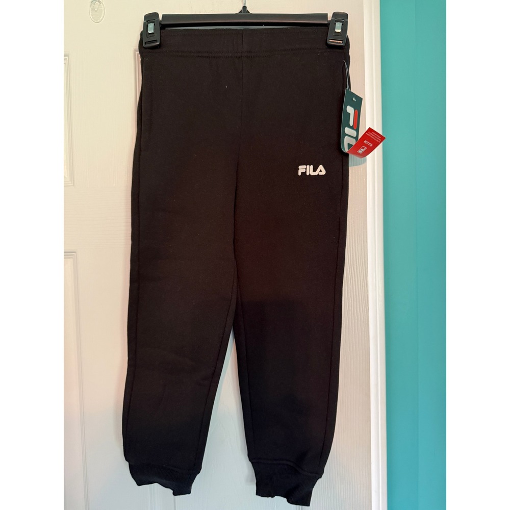 Fila Kids Black Fleece Jogger Pants Sweatpants Size 5/6 NWT